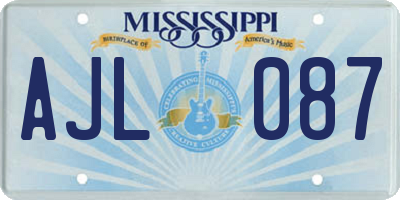 MS license plate AJL087