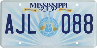 MS license plate AJL088