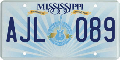 MS license plate AJL089