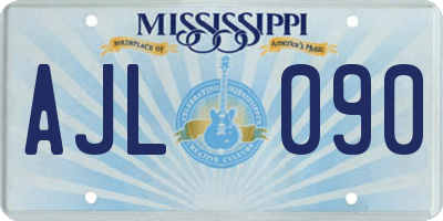 MS license plate AJL090