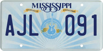 MS license plate AJL091
