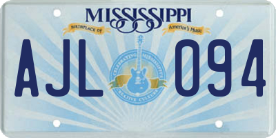 MS license plate AJL094