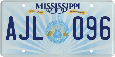 MS license plate AJL096