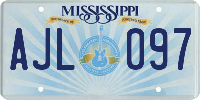 MS license plate AJL097