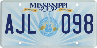 MS license plate AJL098