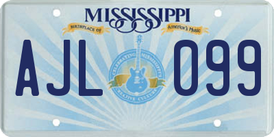 MS license plate AJL099