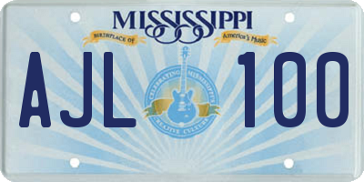 MS license plate AJL100