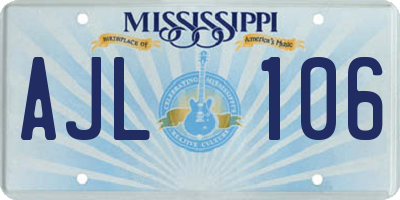 MS license plate AJL106