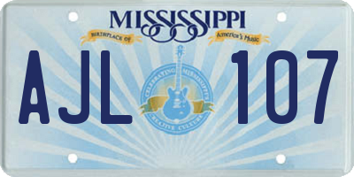 MS license plate AJL107
