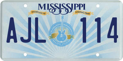 MS license plate AJL114