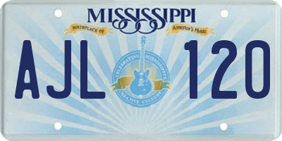 MS license plate AJL120