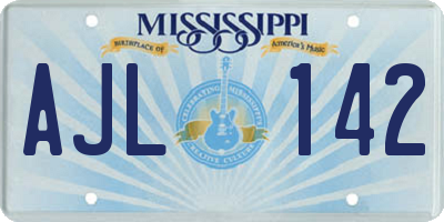 MS license plate AJL142