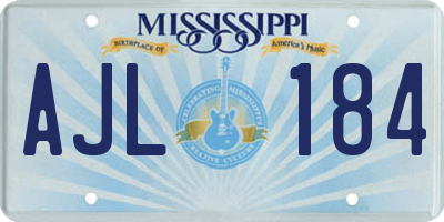 MS license plate AJL184