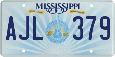 MS license plate AJL379