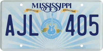 MS license plate AJL405