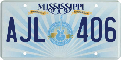MS license plate AJL406