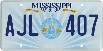 MS license plate AJL407