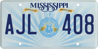 MS license plate AJL408