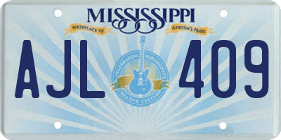 MS license plate AJL409