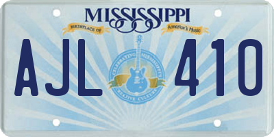 MS license plate AJL410