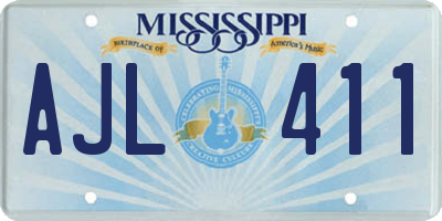 MS license plate AJL411