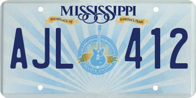 MS license plate AJL412