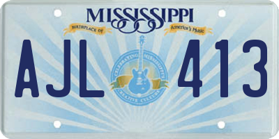 MS license plate AJL413