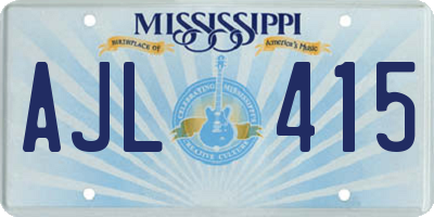 MS license plate AJL415