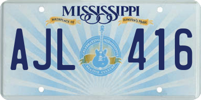 MS license plate AJL416