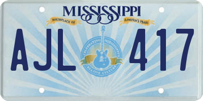 MS license plate AJL417