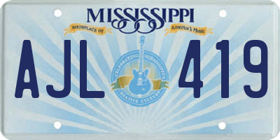 MS license plate AJL419
