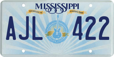 MS license plate AJL422