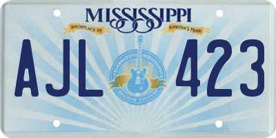 MS license plate AJL423
