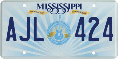 MS license plate AJL424