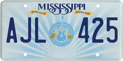 MS license plate AJL425