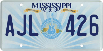 MS license plate AJL426
