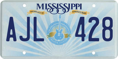 MS license plate AJL428