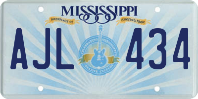 MS license plate AJL434