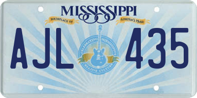 MS license plate AJL435
