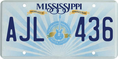 MS license plate AJL436