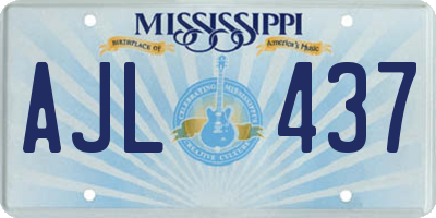 MS license plate AJL437