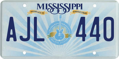 MS license plate AJL440
