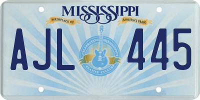 MS license plate AJL445