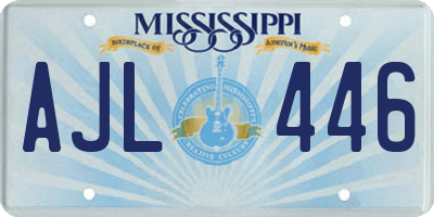 MS license plate AJL446