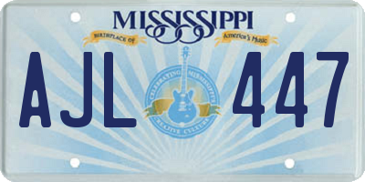 MS license plate AJL447