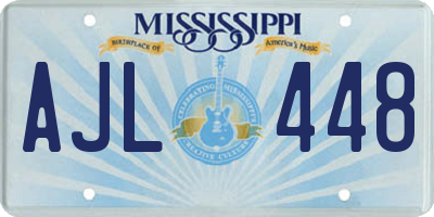 MS license plate AJL448