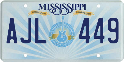 MS license plate AJL449