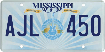 MS license plate AJL450