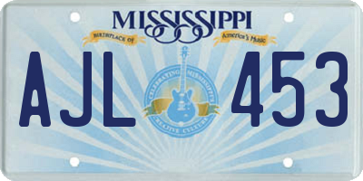 MS license plate AJL453