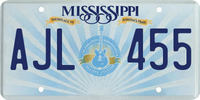 MS license plate AJL455
